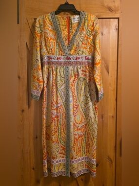 Bright Paisley Maxi Dress in Yellow & Orange